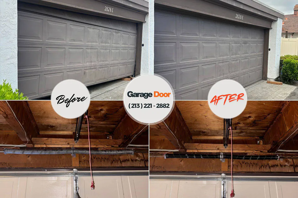 Before and after: garage door spring repair Lake Bluff, IL